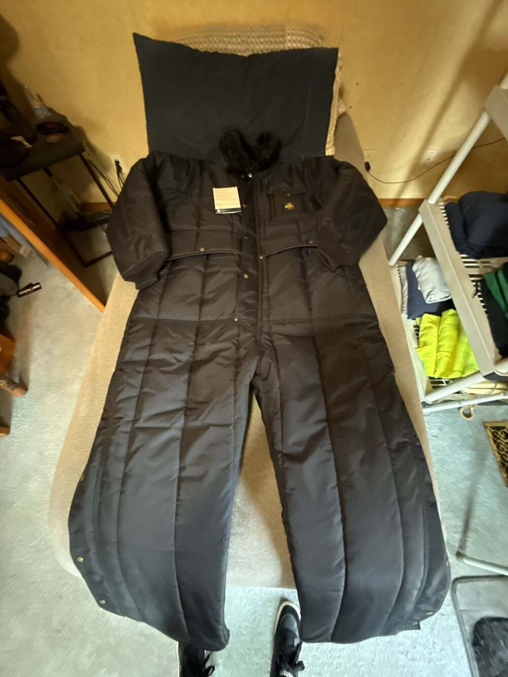 RefrigiWear Men's Iron-Tuff Insulated Coveralls with Hood, Black, 2XL NWT
